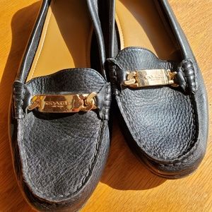 Black Coach Leather Loafers